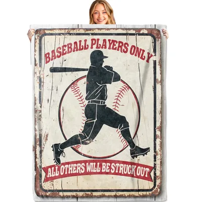 Retro Baseball Blanket: Players Only, Others Struck Out