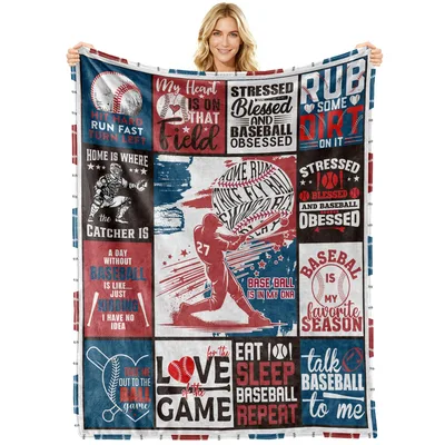 Baseball Sayings Collage Blanket