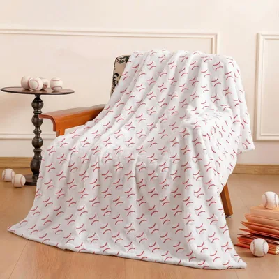 Crimson Stitch Baseball Seams Blanket for Diamond Fans