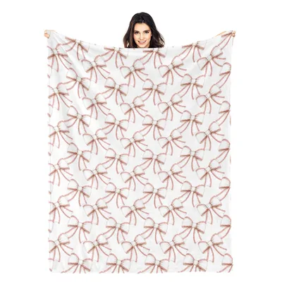 Baseball Stitch Pattern Blanket: Bows on Ball Seams