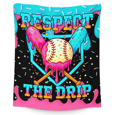 Respect the Drip Baseball Blanket for Sports Fans