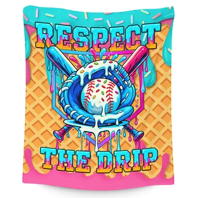 Drippy Baseball Blanket: Respect the Drip Ice Cream Design