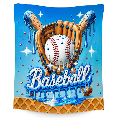 Drippy Baseball Glove Blanket for Baseball Fans