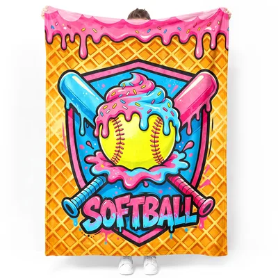 Softball Ice Cream Blanket: Sweet Dugout Comfort