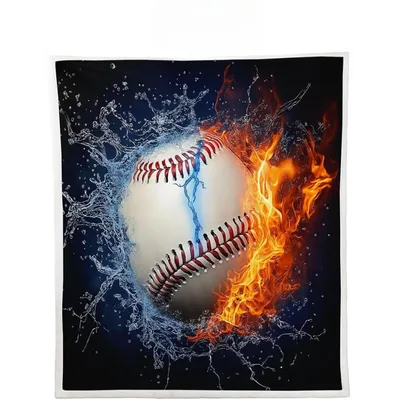 Baseball Fire and Ice Blanket: Dynamic Ball with Flames and Splash