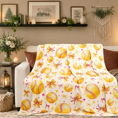 Softballs and Stars Pattern Blanket