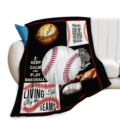 Baseball Inspirational Word Collage Blanket for Fans
