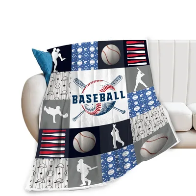 Baseball Patchwork Pattern Blanket: A Quilt-Style Design for Fans