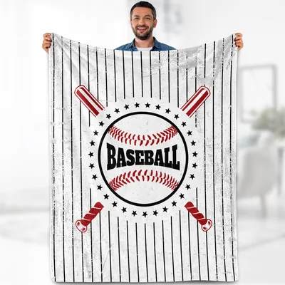 Baseball Pinstripe Design Blanket for Fans of the Game