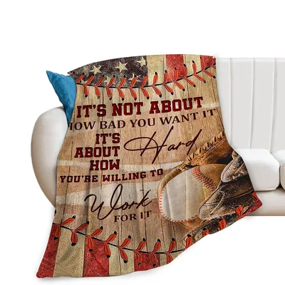 Baseball Motivation Quote Design Blanket for Players and Fans