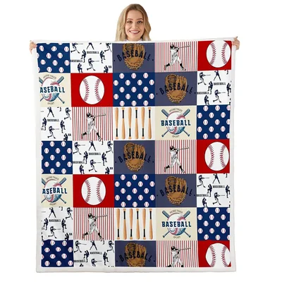 Baseball Bats and Balls Blanket: Patchwork Design for Fans