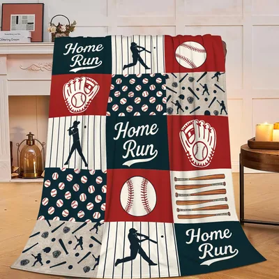 Baseball Home Run Patchwork Blanket for Field Fans