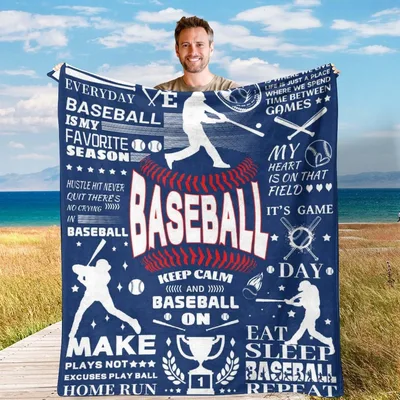 Baseball Is My Favorite Season Blanket: A Navy Design for True Fans
