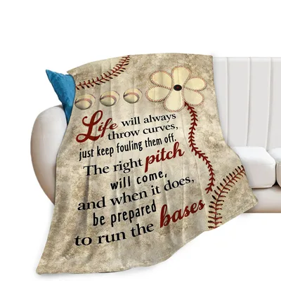 Baseball Life Quote Design Blanket for Players and Fans