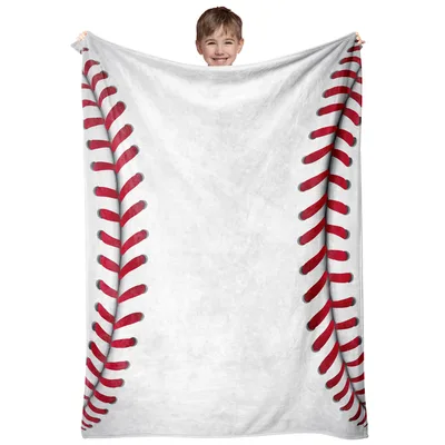 Baseball Stitches Pattern Blanket: Red Stitch Design for Fans