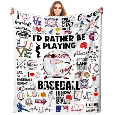 I'd Rather Be Playing Baseball Blanket for Field Lovers