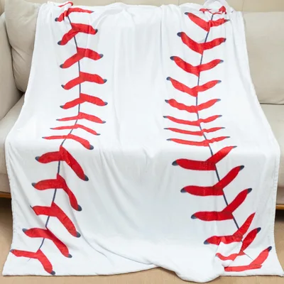 Baseball Stitches Red Seams Blanket for Sports Fans