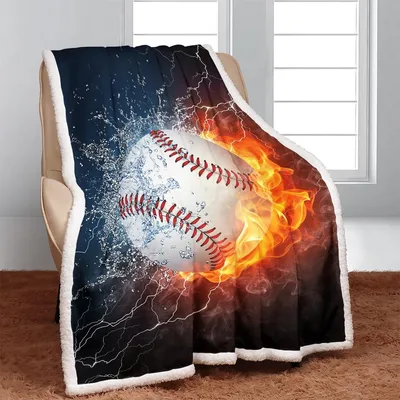 Baseball on Fire Blanket: Fire and Ice Baseball Design