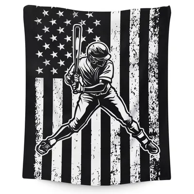 American Flag Baseball Batter Blanket: Patriotic Sports Throw