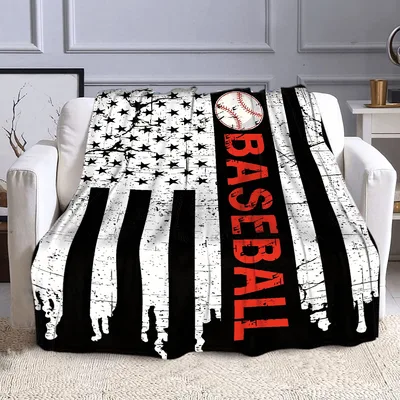 American Flag Baseball Stripes Blanket