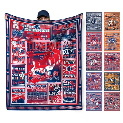 Baseball Champions Team Collage Blanket Cleveland City Pride Design