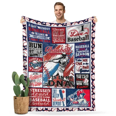 Baseball Is My DNA Blanket: A Vintage Collage Design for True Fans
