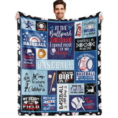 At the Ballpark Baseball Blanket: A Collage of Field Phrases and Gear