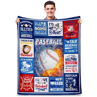 Baseball Quotes Pattern Blanket for Fans Who Live and Breath the Game