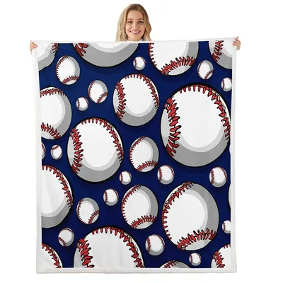 Baseball Pattern on Navy Blanket No. 2 – Baseball Pattern
