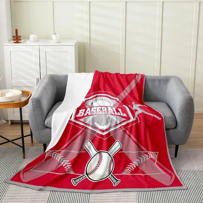 Baseball Crossed Bats Design Blanket for Field Lovers