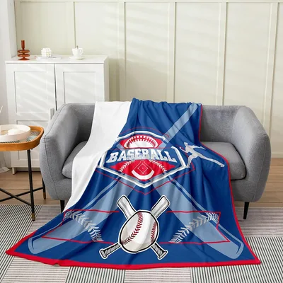 Baseball with Crossed Bats Blanket: Classic Sport Design for Fans