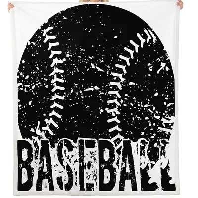 Distressed Baseball Design Blanket for Fans of the Game
