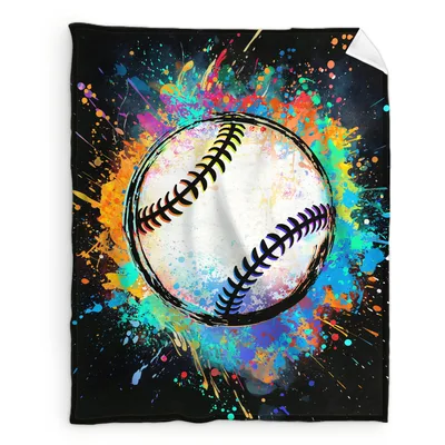 Paint Splash Baseball Blanket: Vibrant Artwork for Sports Fans