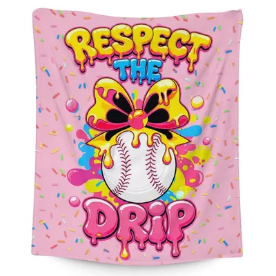 Respect the Drip Baseball Bow Blanket: Sweet Softball Style