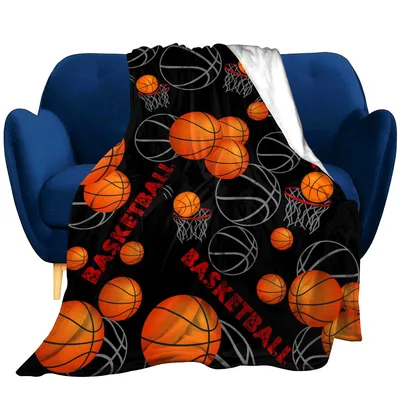 Hoops Pattern Blanket Basketball Print for Court Fans