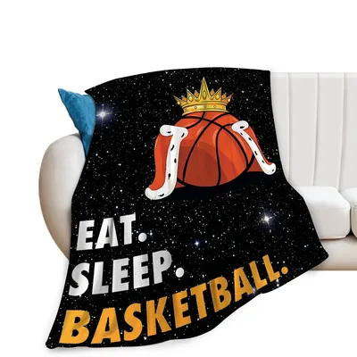 Eat Sleep Basketball Blanket: A Crowned Court Throw
