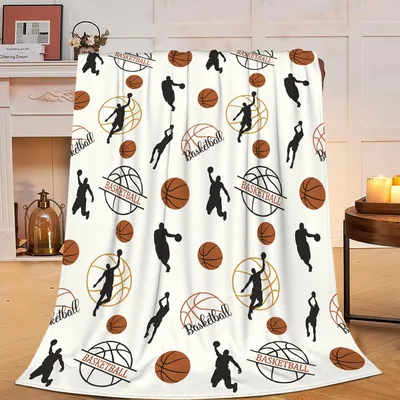 Basketball Players and Balls Blanket for Hoops Fans
