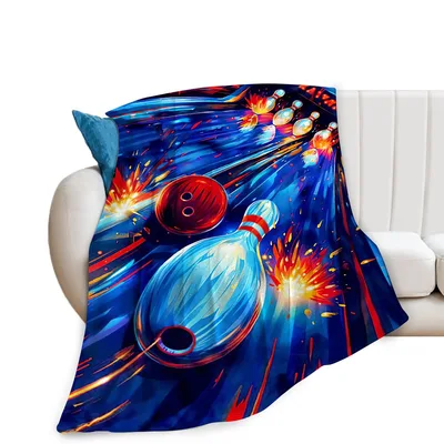 Bowling Ball Pins Blanket: A Dynamic Artistic Strike for Lanes