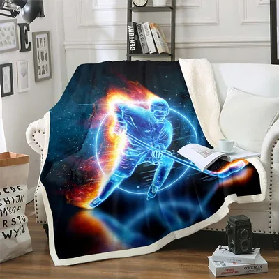 Fire and Ice Hockey Blanket for Hockey Fans