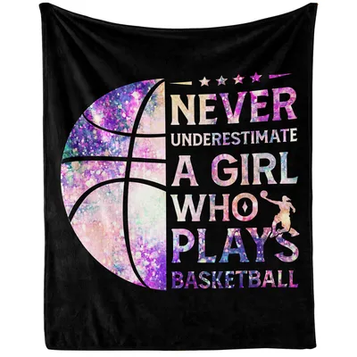 Never Underestimate a Girl Blanket for Basketball Fans