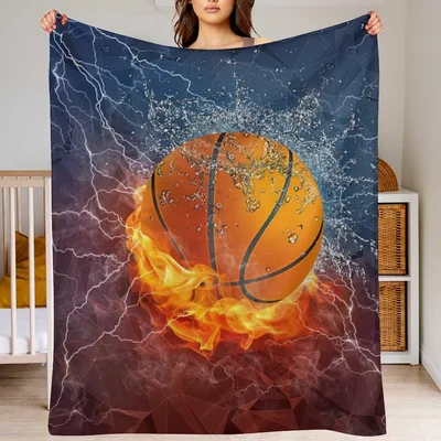 Basketball Fire Blanket: A Ball Lit by Flame and Water