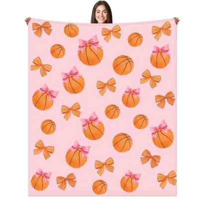 Basketball Bows Blanket for Hoops Fans and Bow Lovers