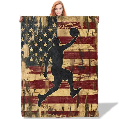 Basketball Player Flag Blanket for Hoops Fans
