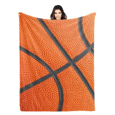 Orange Hoop Dots Basketball Blanket: A Close-Up Ball Print