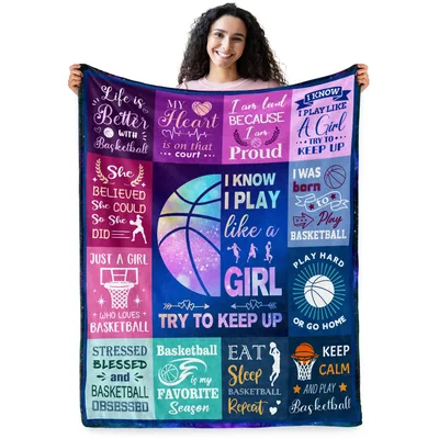 Girls Basketball Quote Collage Blanket for Hoops Fans