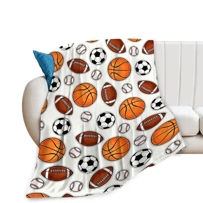Sports Balls on White Blanket for Game-Day Fans