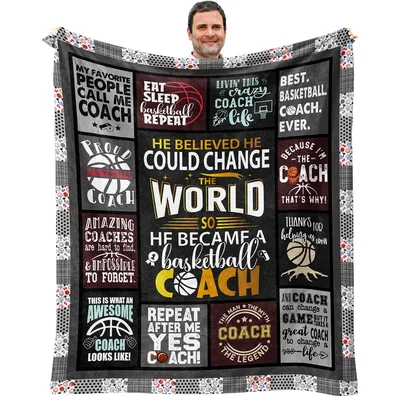 Basketball Coach Blanket with Coaching Quotes for Players