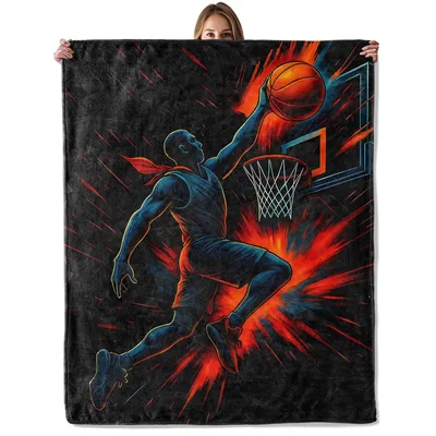 Basketball Dunk Blanket: Mid-Air Hoops Energy