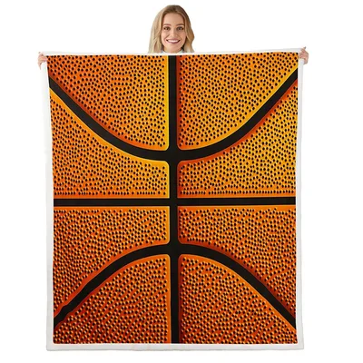 Orange Hoops Dotted Court Blanket for Basketball Fans