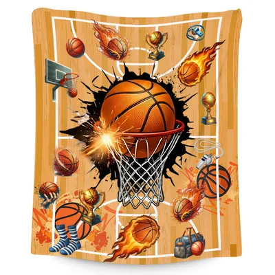 Basketball Sports Theme Blanket for Hoops Fans